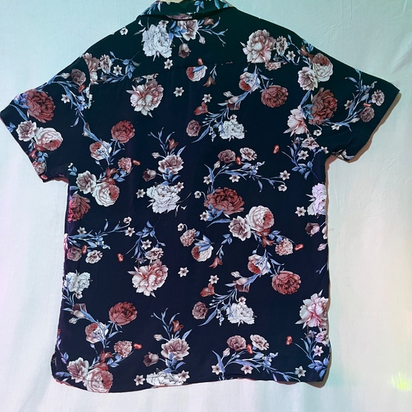 Denim and Flower Ricky Singh Mens Short Sleeve Button Down Shirt Tropical Size M - Picture 2 of 5